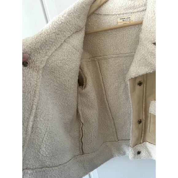 Marine Layer Women's Quebec Faux Suede and Sherpa Jacket - XS - Picture 4 of 9